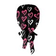 thumbnail image 5 of Love Heart Print Working Cap, Adjustable Surgical Scrub Hat, Casual Bouffant Head Cover for Women's Long Hair Light pink, 5 of 6