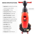 thumbnail image 2 of 17" Walk-behind Floor Scrubber Machine, 360 Degree Rotating Head, 10000 sqft/h, Cordless Rechargeable Lithium Battery SM430, 2 of 7