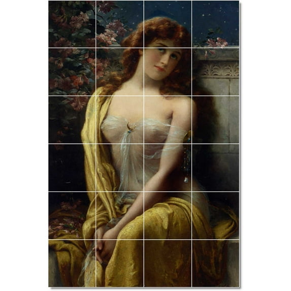 Ceramic Tile Mural-Emile Vernon Women Painting 66. 32" w x 48" h using (24) 8 x 8 ceramic tiles