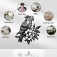 thumbnail image 2 of Escultura de pared de metal con forma de loro, pájaros en una rama, silueta de pared, letreros, hojas y pájaros, decoración para colgar en la pared para el hogar, balcón, jardín, patio, interior y, 2 of 8