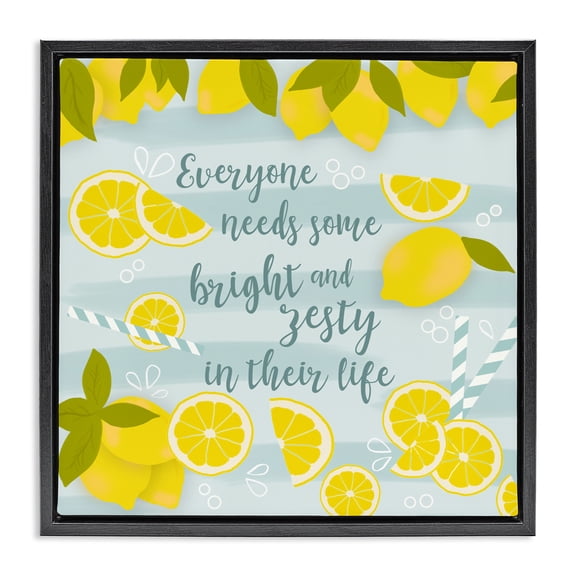 Stupell Industries Everyone Needs Bright & Zesty Black Framed Floater Canvas Wall Art, design by Anna Quach