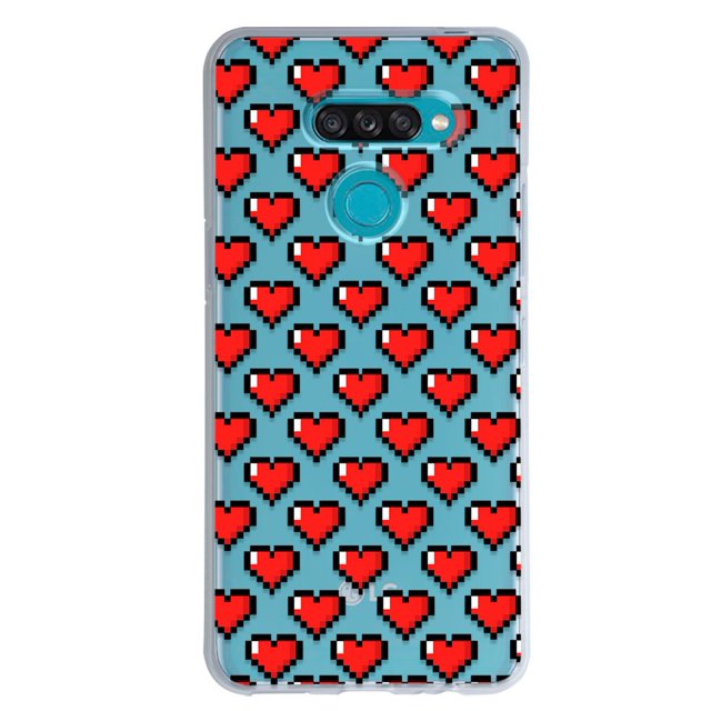 Funda Para LG K50s Corazones Pixel, Uso Rudo, InstaCase Protector para LG K50s Antigolpes, Case Corazones Pixel