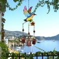 thumbnail image 1 of Fiudx Carillón de Viento de Colibrí, Colgante de Cristal de Colores Brillantes, Diseño Único de Abeja, Decoración de Jardín Exterior, Sonido Relajante para Balcón, Puerta de Entrada, Tamaño 40 X 16 C, 1 of 7