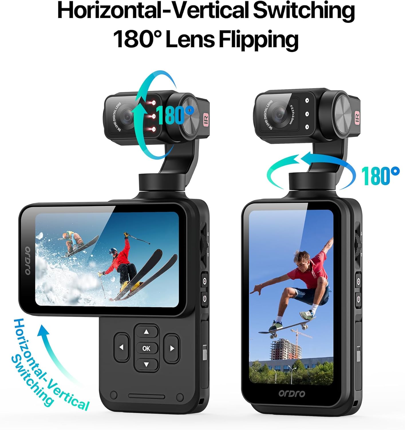 ORDRO M5 Handheld Camcorder 5K 30FPS Video Camera 3-Axis Stabilization Night Vision Digital Camera
