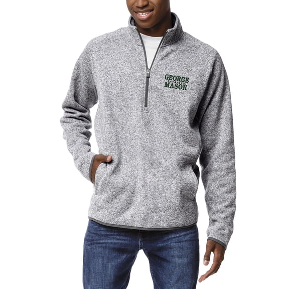 Men's League Collegiate Wear Heathered Gray George Mason Patriots Saranac Quarter-Zip Pullover Jacket