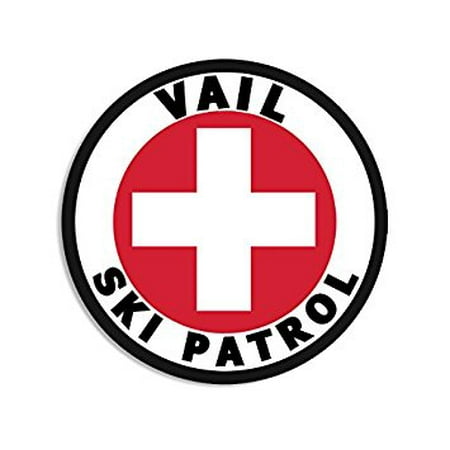 - Round VAIL SKI PATROL Sticker Decal (snow snowboard colorado decal) 4 x 4 inch