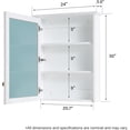 thumbnail image 5 of ANGELES HOME 60" Bathroom Vanity with 24" Wall-Mounted Mirror Cabinets, Wooden Bathroom Vanity with 2 Sinks Set, Bathroom Furniture for Home Decor and Storage Organization, White, 5 of 7