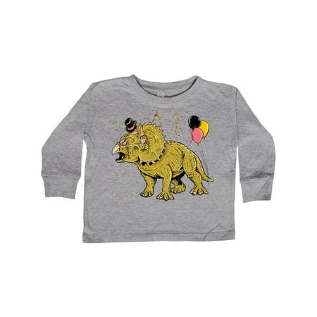 

Inktastic Roaring in the New Year Triceratops with Hat and Balloons Gift Toddler Boy or Toddler Girl Long Sleeve T-Shirt