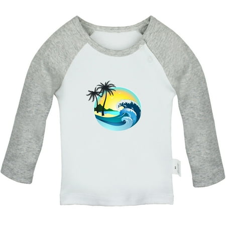 

Nature Beach Pattern T shirt For Baby Newborn Babies T-shirts Infant Tops 0-24M Kids Graphic Tees Clothing (Long Gray Raglan T-shirt 12-18 Months)