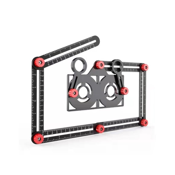 Speravity Regla de ángulo plegable de vidrio, localizador de aleación de aluminio, reglas de localización multifuncionales para carpintería, equipo de Medidores de medidas dimensionales 6 veces