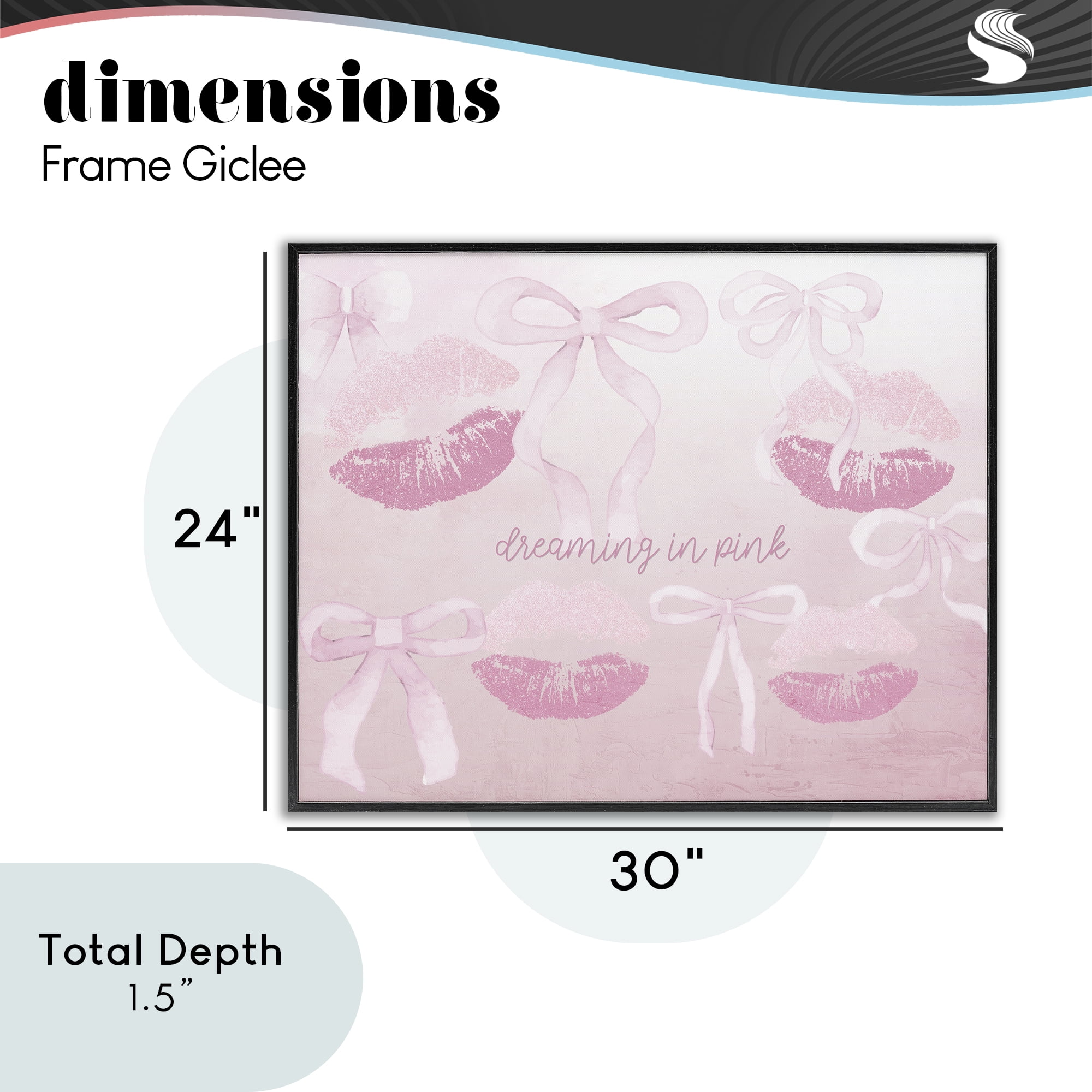 Dreaming In Pink Black Framed Giclee Art, design by Kim Allen
