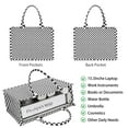 thumbnail image 2 of Large Capacity Tote Bag,Black and White Small Checkered Pattern Handbag Fashion Luxury Tote Bag,15.7"x13"x 5.1" Inches,Laptop Compatible, 2 of 6