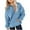 Blue, variant on Girls Casual Long Sleeve Hoodies Cute Oversized Sweatshirt Hooded Thin Fleece Pullover Tops with Pocket