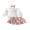 Pink, variant on Cjfdfy Toddler Baby Girl Fall Winter Clothes Flower Ruffle Long Sleeve Sweatshirt Floral Layered Skirt Bow Headband Three-piece Set Little Baby Cute Fall Winter Outfits