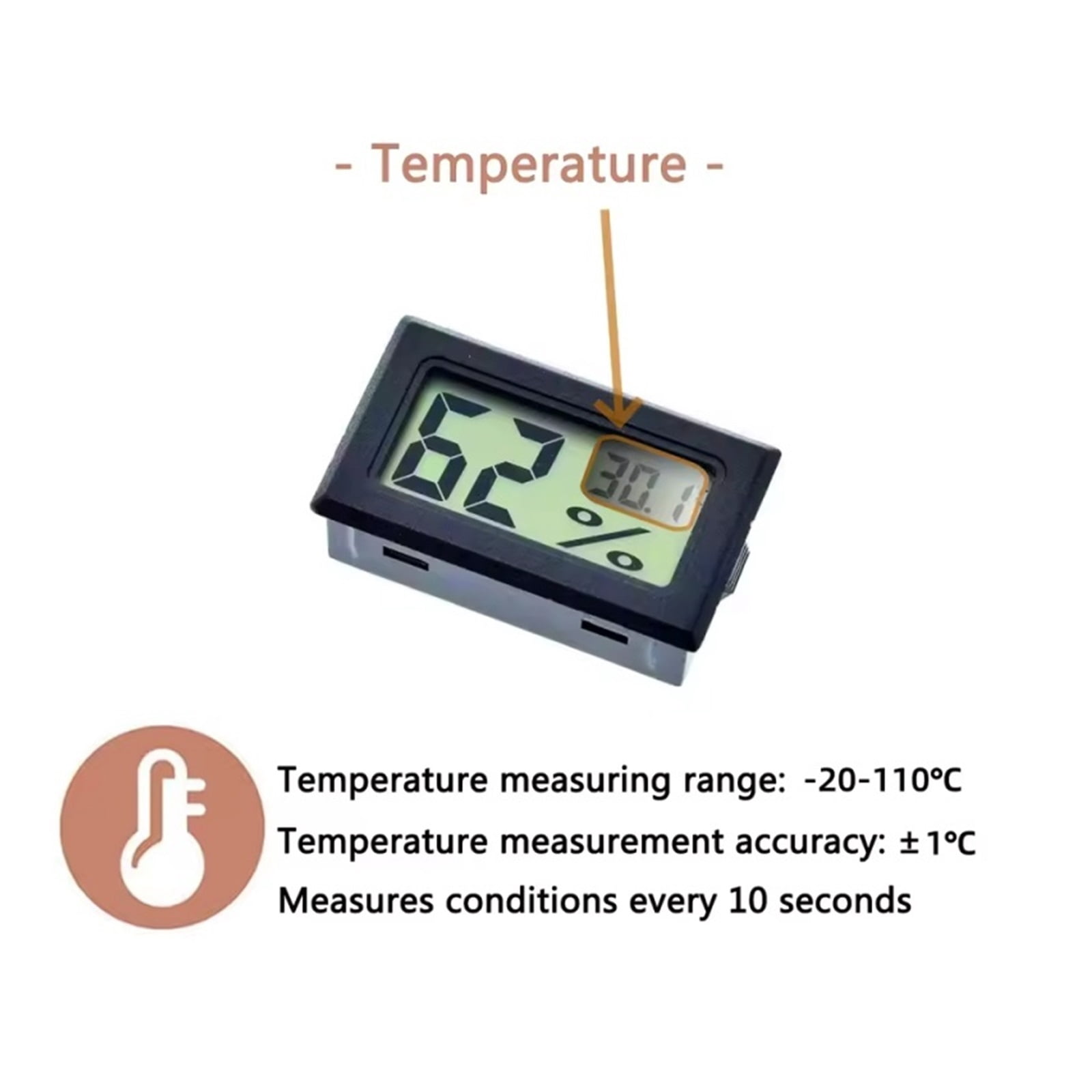 6/4/2pcs Digital LCD Thermometer Hygrometer Indoor Room Mini Electronic Temperature Humidity - 6PCS BLACK ℉