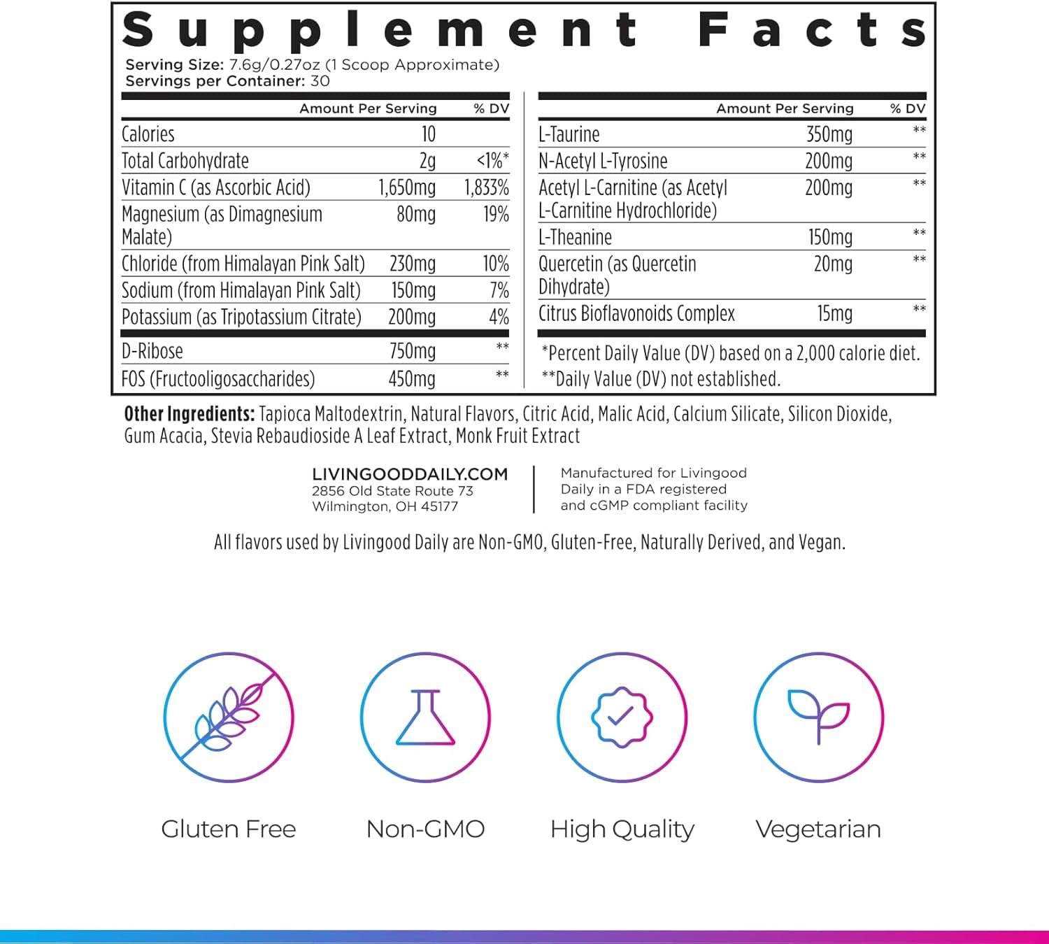 Livingood Daily Electrolytes Powder Strawberry Lemonade, 30 Servings - 4in1 Hydration Powder Sugar Free Electrolyte Drink Mix
