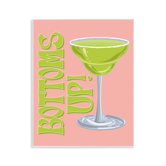 Stupell Industries Bottoms Up Cocktail Food & Beverage Painting Unframed Art Print Wall Art, 11 x 14