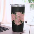 thumbnail image 3 of Rose 20oz Coffee Stainless Steel Mobile Tumblers, Vacuum Insulated Mug with Lid, Spill-Proof Travel Cup for Hot & Cold Drinks, for Coffee, Wine, Cocktails, Christmas, Spring, 3 of 6