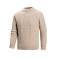 thumbnail image 5 of ZCFZJW Mens Cable Knit Sweater Lightweight Casual Long Leeve Crewneck Pullover Sweaters Basic Twist Textured Fisherman Sweater Tops Khaki XXL, 5 of 8