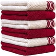 thumbnail image 5 of Premium Kitchen Towels (16”x 28”, 6 Pack) – Large Cotton Kitchen Hand Towels –Weft Insert Design– 380 GSM Highly Absorbent Tea Towels Set With Hanging Loop – Burgandy, 5 of 6