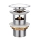 thumbnail image 1 of Desagüe universal con rebosadero para lavabos, muebles de baño, grifo de desagüe emergente, grifo Click Clack, grifo de desagüe de cobre cromado, tapón de lavabo plateado, una pieza, 1 of 1