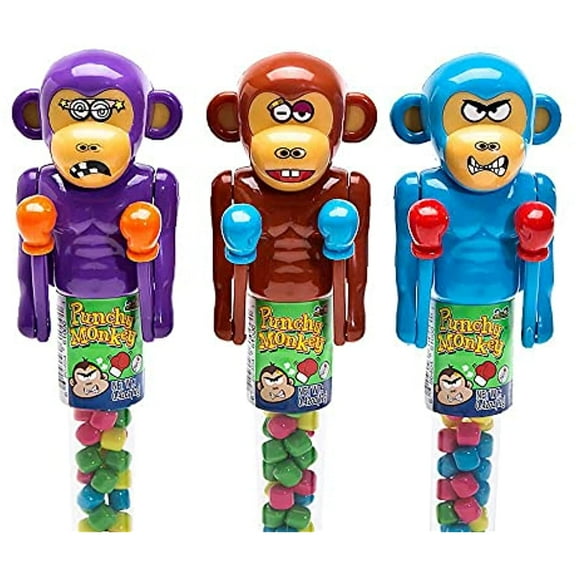Kidsmania Punchy Monkey Variety Bundle Of 3 Candy Dispensers, 0.42 oz Each