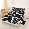 thumbnail image 2 of Castle Fairy Abstract Ink Swirl King Sheets 4pcs,Watercolor Textured Loop Bedding,Black White,1 Flat Sheet, 1 Fitted Sheet and 2 Pillowcases, 2 of 7
