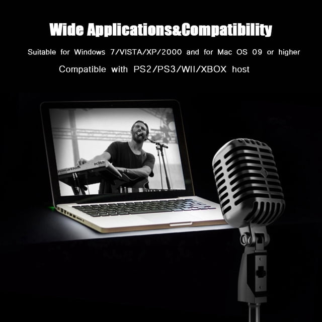 XLR Female USB MIC Link Cable for Sound Output Computer Recording Karaoke Black Cable Line 2.8M