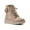 Natural/Fabric, variant on Womens Beige Buckle Accent Lace Comfort Removable Insole Zipper Accent Hearty Round Toe Wedge Zip-Up Booties 7 M