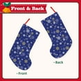 thumbnail image 2 of Uemuo Golden Snowflakes Royal Blue Print Christmas Stockings, 18inch Xmas Hanging Stocking Decorations for Christmas Party Family Decor, 2 of 7
