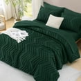thumbnail image 7 of ANGENIA Full Comforter Sets with Sheet - 7 Pieces Dark Green Bed in a Bag Full, Boho Cream Soft Fluffy Tufted Bed Sets with Comforter, Sheets, Pillowcases & Shams, 7 of 7
