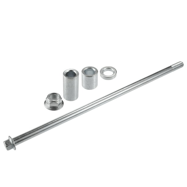 1 Conjunto de Eje Delantero y Trasero con Buje y Tornillo M12 335mm Eje de Rueda para Moto de Tierra Scooter ATV Color Plateado