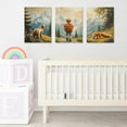 thumbnail image 2 of Baby Girl Adventure Nursery Decor, Adventure Nursery Wall Art, Watercolor Mountain Landscape, Woodland Decor for Kids Room, Baby Girl Set of 3 Canvas Set, Framed 16"x24", 2 of 5