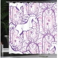 thumbnail image 4 of Ambesonne Unicorn Shower Curtain, Magic Forest, 69"Wx84"L, Purple, 4 of 5
