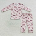 thumbnail image 1 of Venta al por mayor de ropa de dormir de vaca Floral para niños, conjunto de camiseta de manga larga para niñas, pantalones, traje para niños, pijamas de flores, ropa de noche, 1 of 2