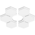 thumbnail image 2 of 18"OD x 5"ID x 6 1/4"C x 1"P Daisy Architectural Grade PVC Contemporary Ceiling Medallion, Two Piece, 2 of 11