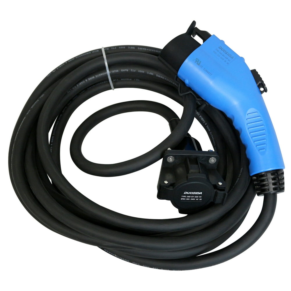 Duosida Blue Premium 25 Ft EV Electric Vehicle Extension Cable Charging