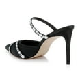 thumbnail image 4 of XYD Women Graceful Embellished Crisscross Straps Pointed Toe Slides Mules Stiletto High Heel Sandals Dressy Shoes Size 4.5 Black, 4 of 4