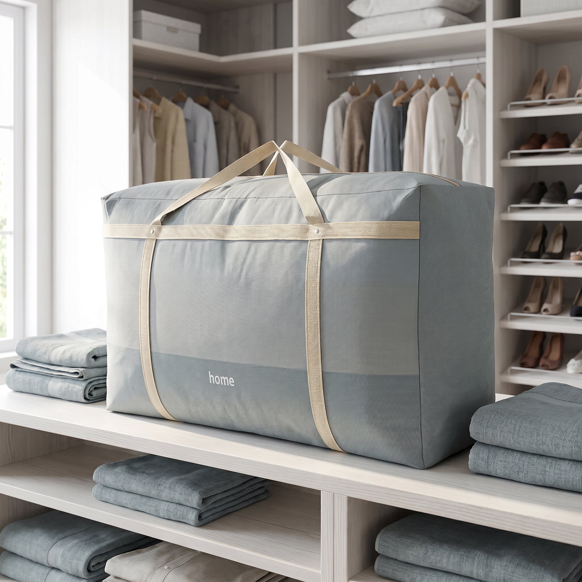 Unique Bargains Non-woven Storage Bag 200L Extra Large Duffel Green 39.4"x23.6"x12.8"