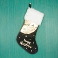 thumbnail image 1 of Xiao Hua Medias navideñas, paquete de 5, medias navideñas familiares personalizadas con piel sintética, lentejuelas grandes doradas y negras para decoraciones de fiestas navideñas, D, 1 of 1