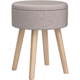 thumbnail image 5 of Tcbosik 12.6 inch Round Upholstered Footstool with Storage, Modern Ottoman with Tray Lid and Wood Legs, Multifunctional Footrest for Living Room, Bedroom, Hallway, Grey, 5 of 7