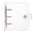 thumbnail image 1 of Cubierta de mini carpeta Uxcell, protector de carpeta transparente de 4.3 pulgadas, carpeta de anillas recargable con botón a presión para álbum de fotos, diario, libro de cuentas, morado, 1 of 7