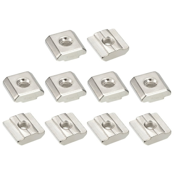 T Nuts, 24pcs - Nickel Plated Carbon Steel T Slot Bolts, 3030 Series M5 Hammer Head Fastener, Sliding T Nuts for Aluminum Extrusion Profile (Silver)