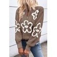 thumbnail image 5 of Chic and Stylish Women's Long Sleeve Sweater - Parchment Floral Pattern | [ZhiHiMeRi] | (US 12-14)L, 5 of 12