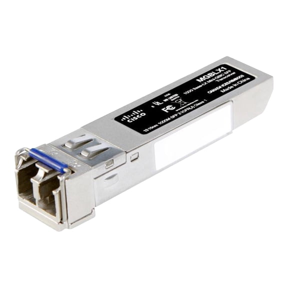 Cisco Small Business MGBLX1 - SFP (mini-GBIC) transceiver module - 1GbE - 1000Base-LX - LC single-mode - up to 6.2 miles - 1310 nm - for Business 110 Series; 220 Series; 350 Series; Small Business SF350, SF352, SG250, SG350