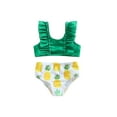 thumbnail image 1 of Mialoley Kids Girls Bikini Set, Sleeveless Patchwork Tops with Watermelon/Pineapple Print Briefs, 1 of 9