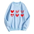thumbnail image 2 of Qertyioot Chandail Cœur d'Amour Saint-Valentin, Imprimé Mode Femme Manches Longues Col Rond Blouse Ample, 2 of 3