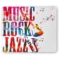 thumbnail image 1 of Musical Mouse Pad, Music Rock Jazz Lettering with Bass Guitar Saxophone Notes Harmony Illustration, Rectangle Non-Slip Rubber Mousepad, Multicolor, by Ambesonne, 1 of 2