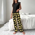 thumbnail image 2 of IWRICH Pajama Sets for Women Sleeveless and Long Pants Sleepwear Sets Crew Neck Loungewear Matching Sleepsuit Black S, 2 of 5