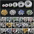 thumbnail image 2 of U8MO Rondelle 4mm 5mm 6mm 8mm 10mm 12mm Crystal Rhinestone Metal Loose Spacer Beads-8mm 50pcs-Silver, 2 of 8